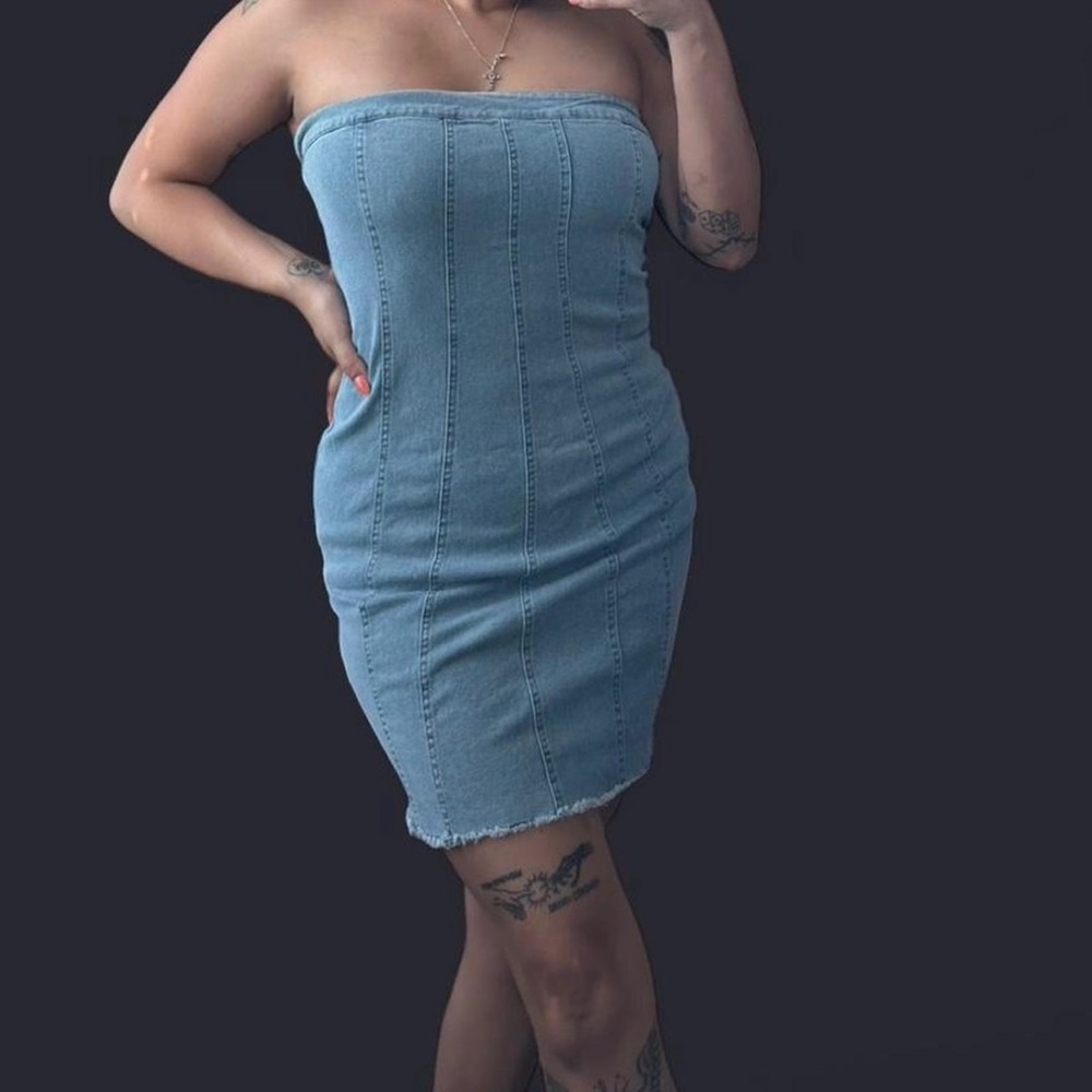 Strapless Denim Dress